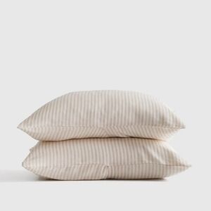 NWOT! Quince Linen Natural/ White Stripe King Shams! Set Of 2 (L7)
